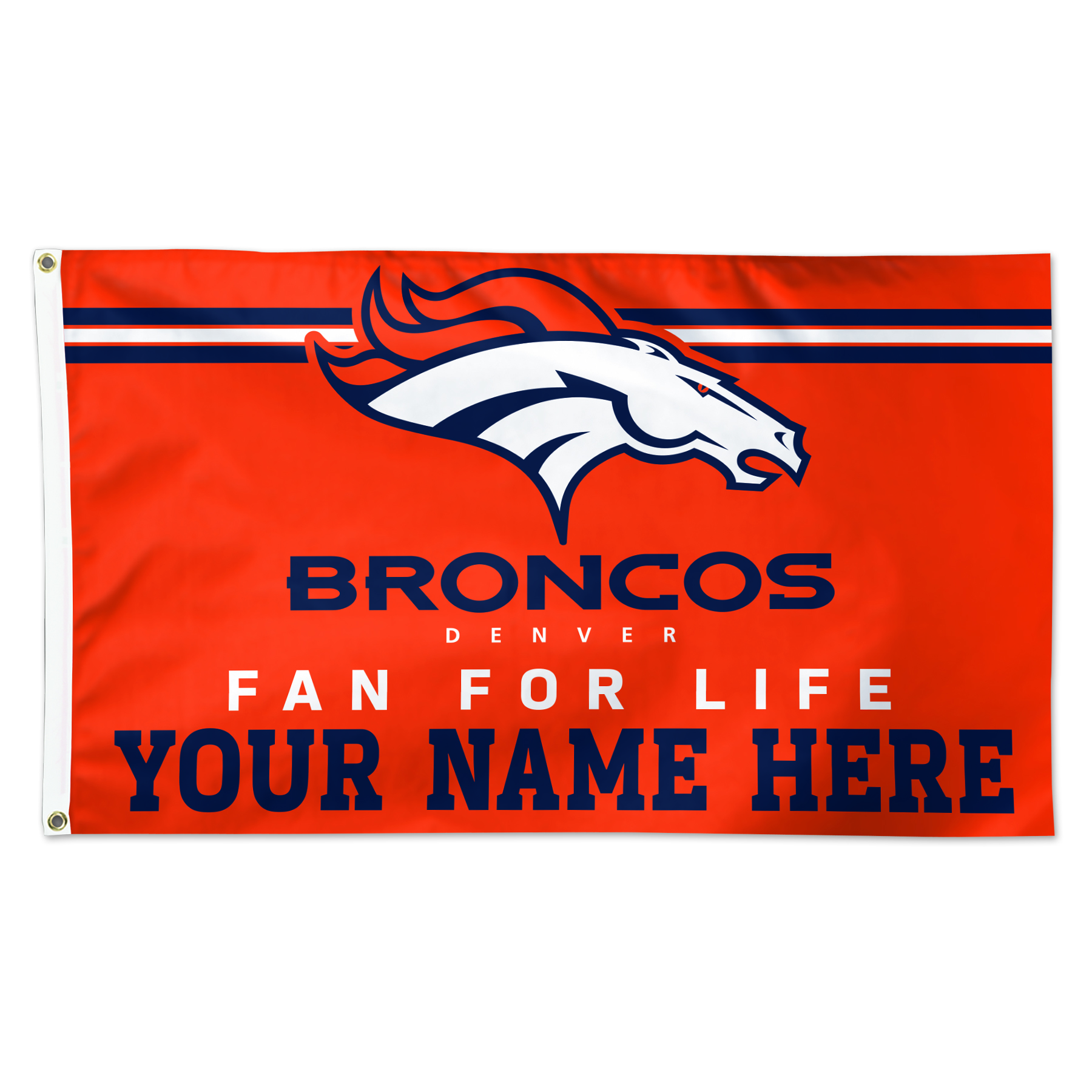 WinCraft Denver Broncos 3' x 5' One-Sided Deluxe Personalized Flag