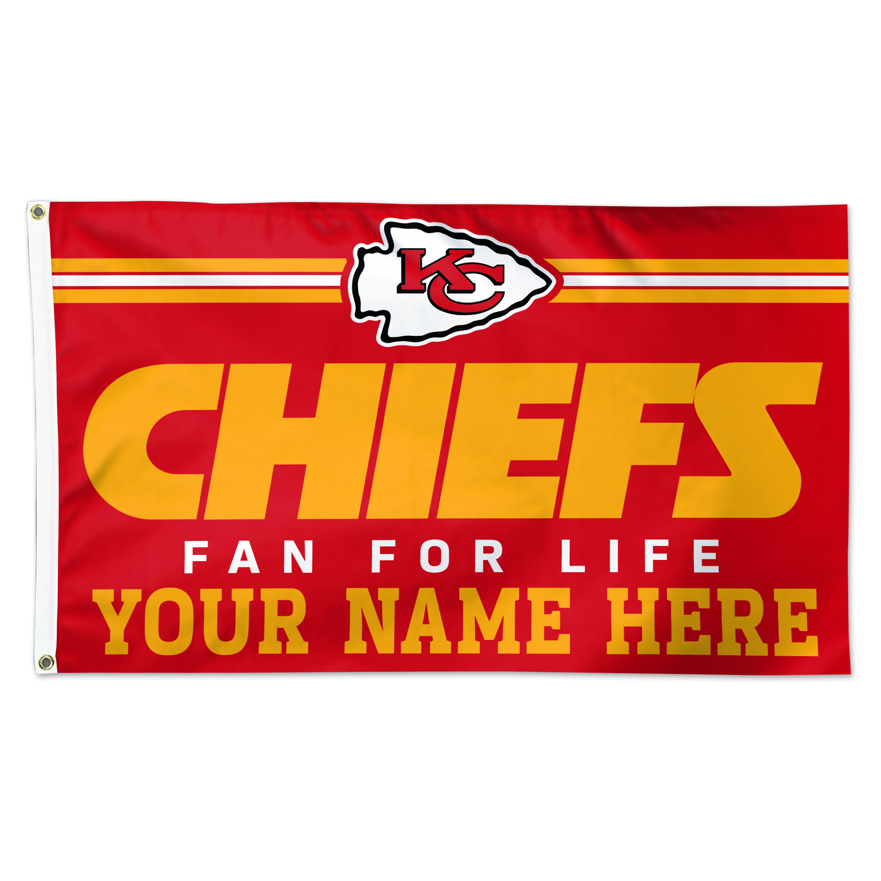 WinCraft Kansas City Chiefs 3' x 5' One-Sided Deluxe Personalized Flag