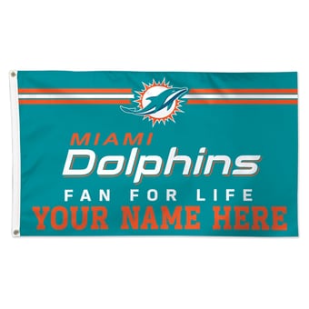 WinCraft Miami Dolphins 3' x 5' One-Sided Deluxe Personalized Flag