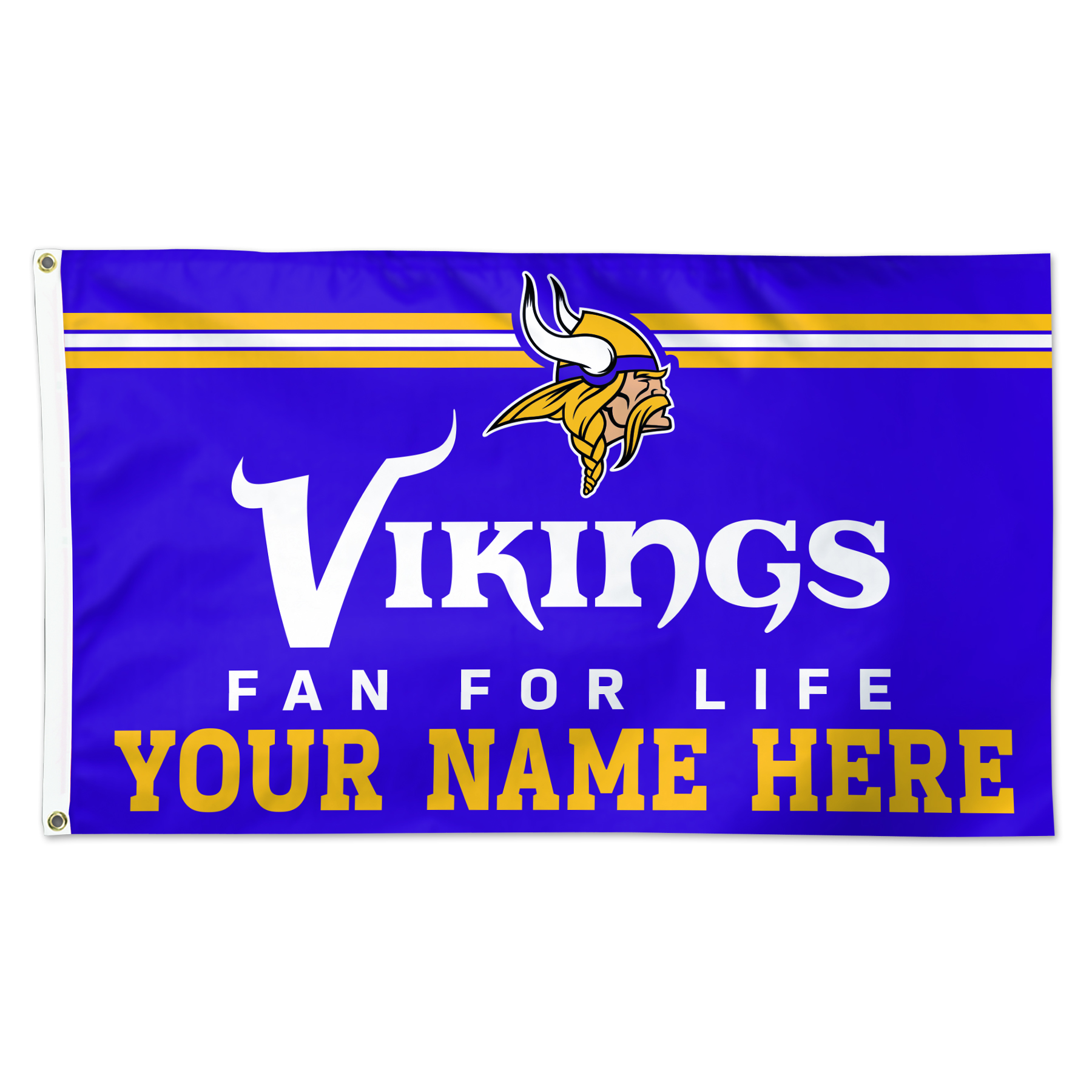 WinCraft Minnesota Vikings 3' x 5' One-Sided Deluxe Personalized Flag