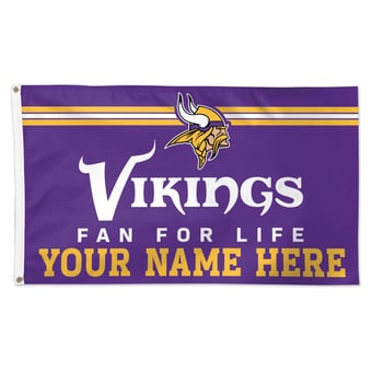WinCraft Minnesota Vikings 3' x 5' One-Sided Deluxe Personalized Flag