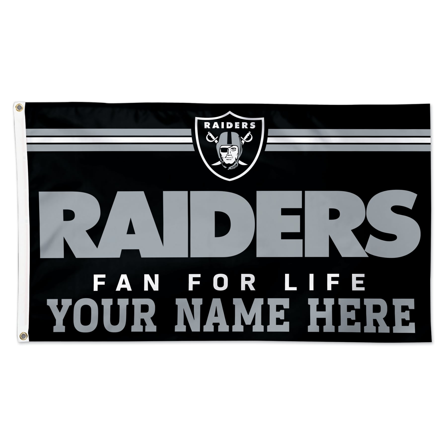 WinCraft Las Vegas Raiders 3' x 5' One-Sided Deluxe Personalized Flag