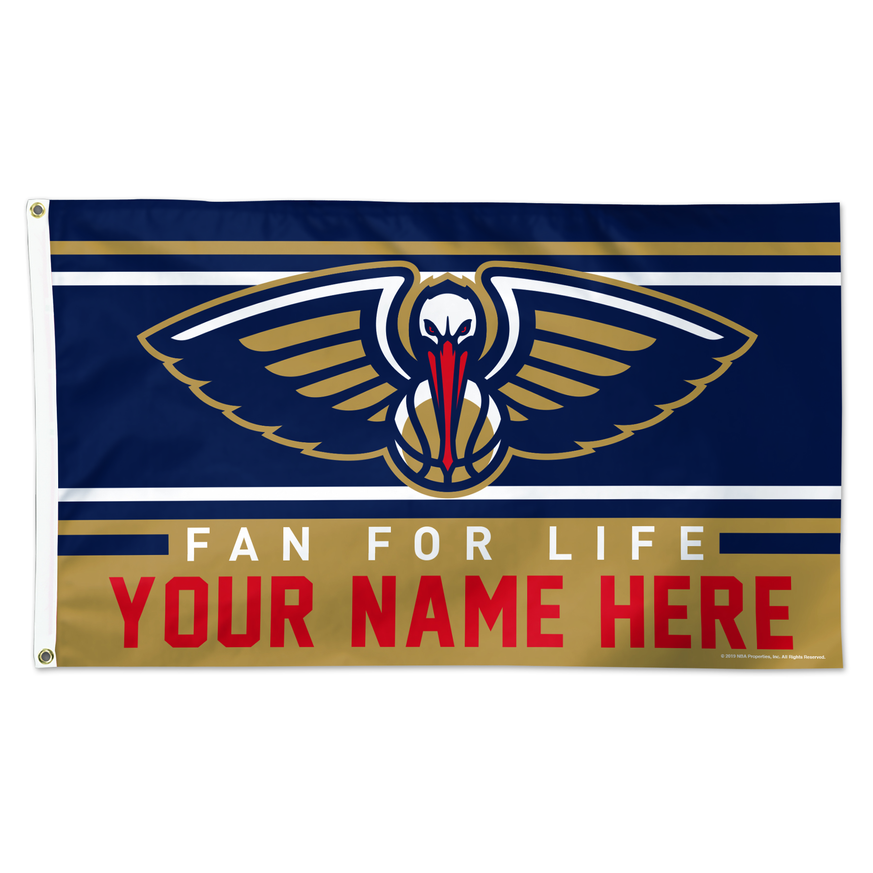 WinCraft New Orleans Pelicans 3' x 5' One-Sided Deluxe Personalized Flag