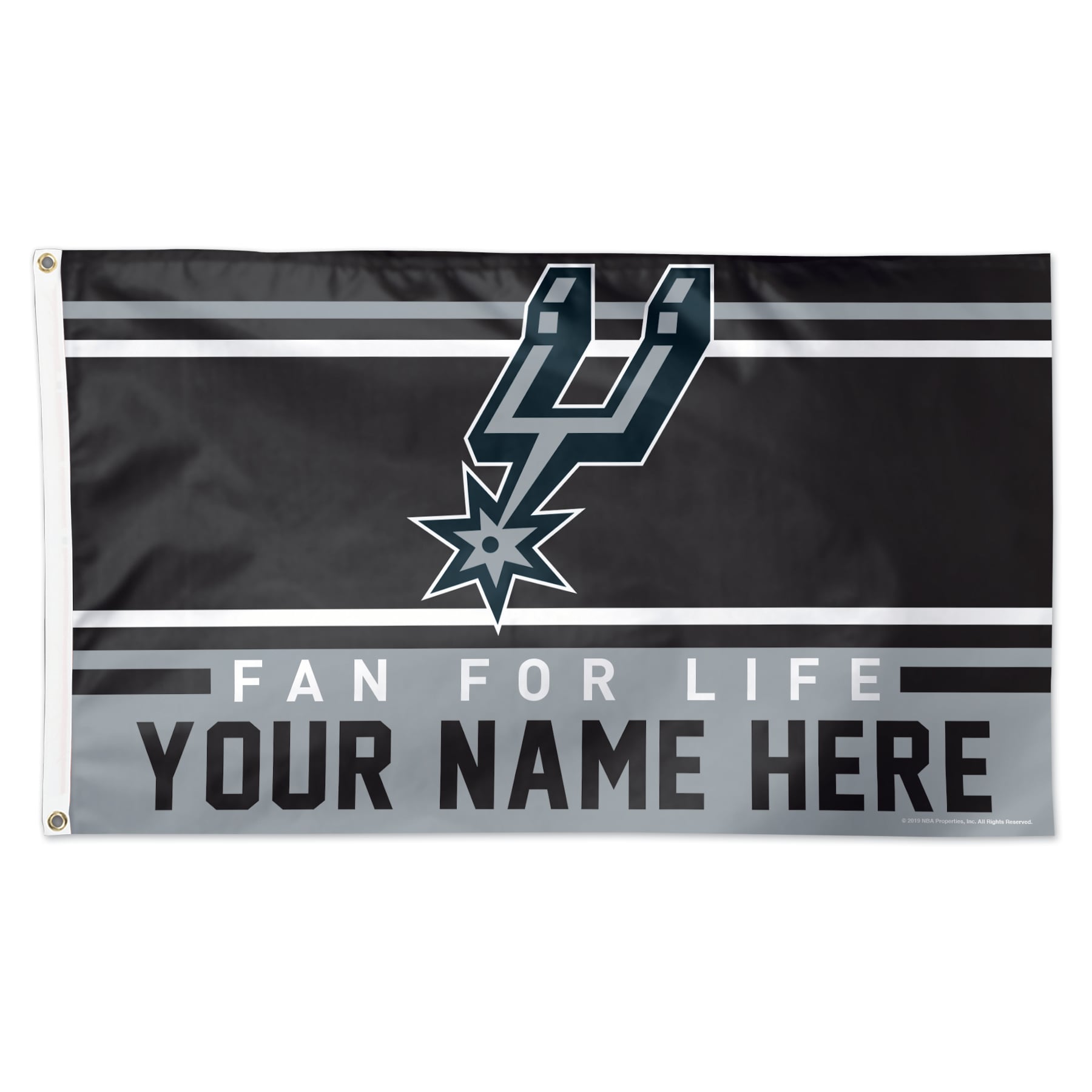 WinCraft San Antonio Spurs 3' x 5' One-Sided Deluxe Personalized Flag