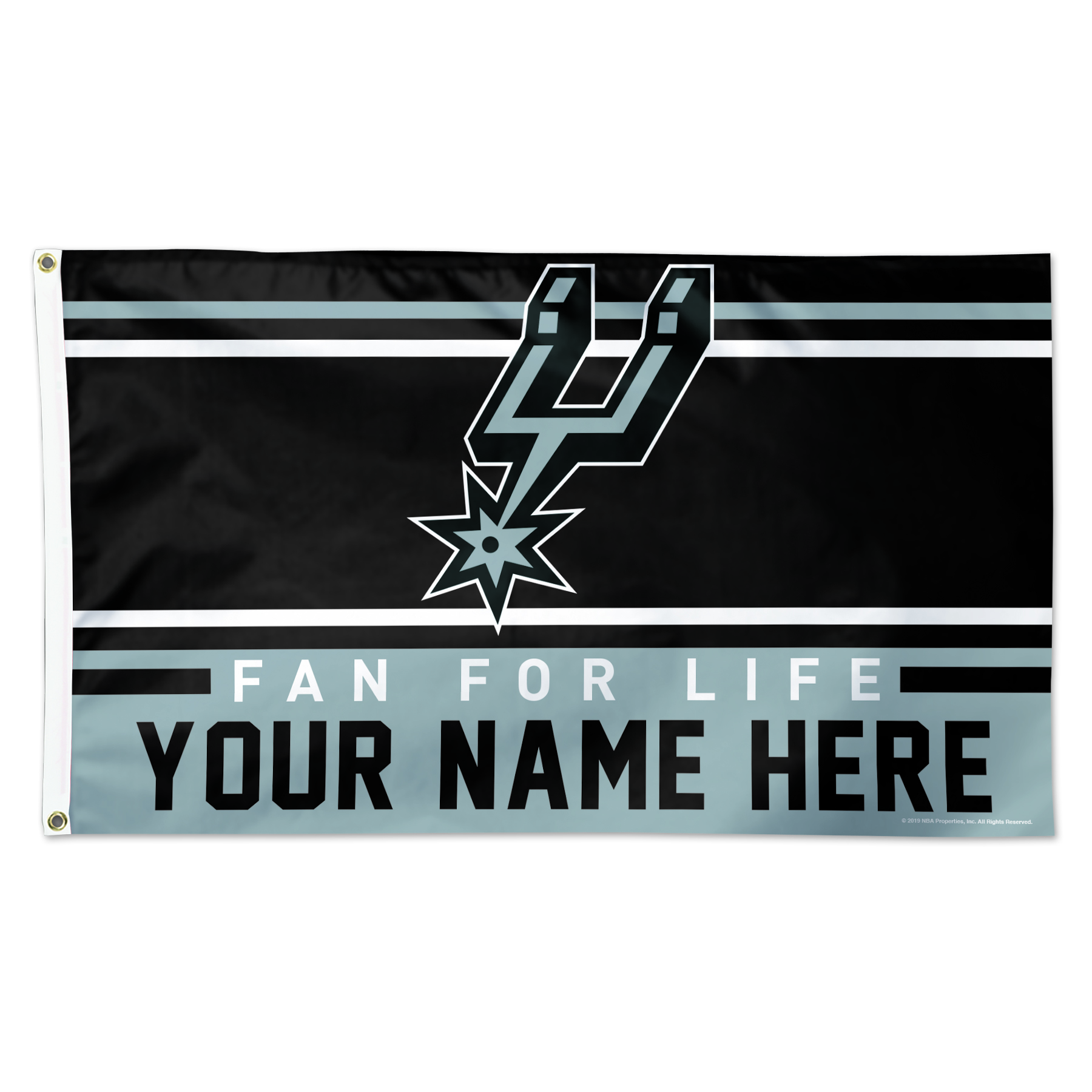 WinCraft San Antonio Spurs 3' x 5' One-Sided Deluxe Personalized Flag
