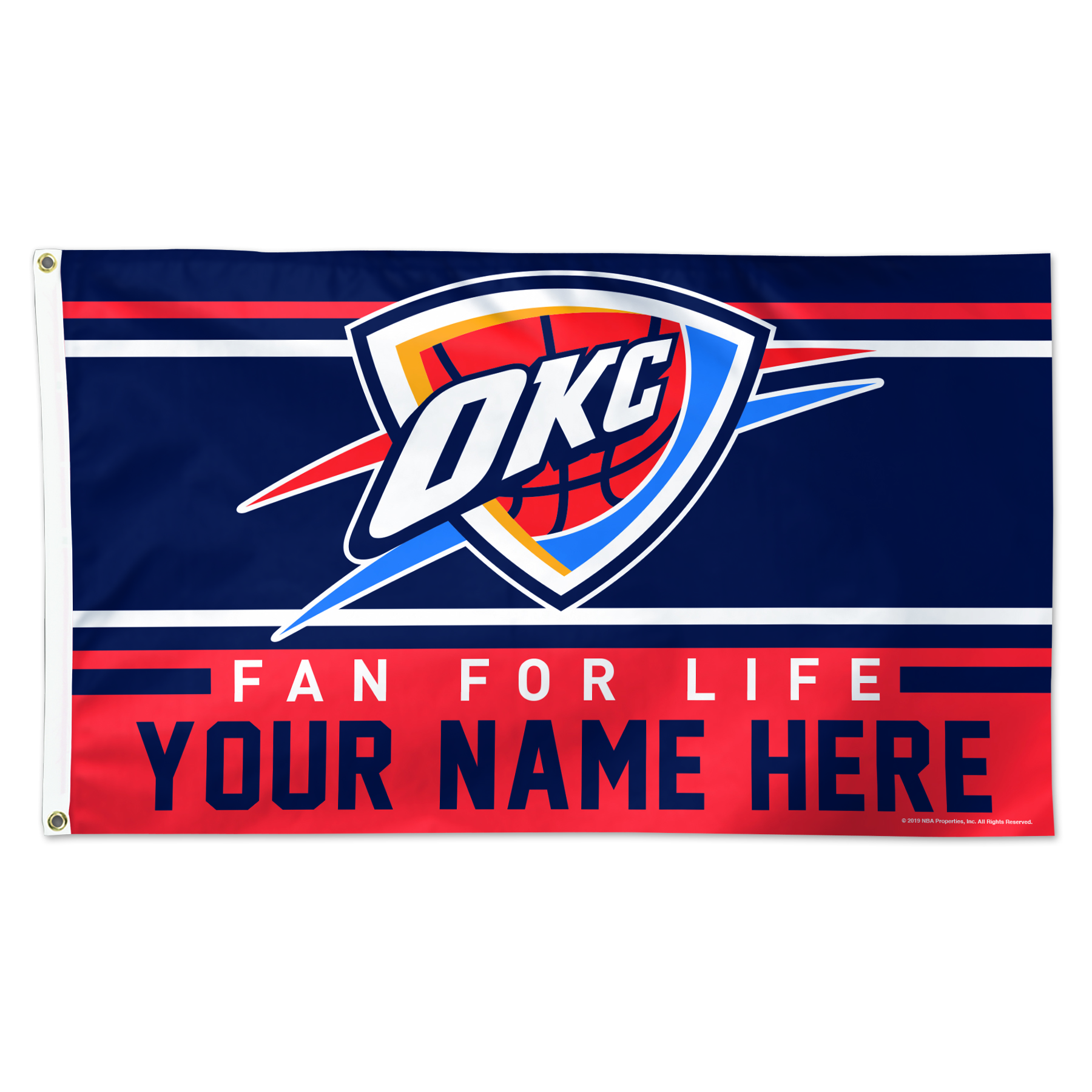 WinCraft Oklahoma City Thunder 3' x 5' One-Sided Deluxe Personalized Flag