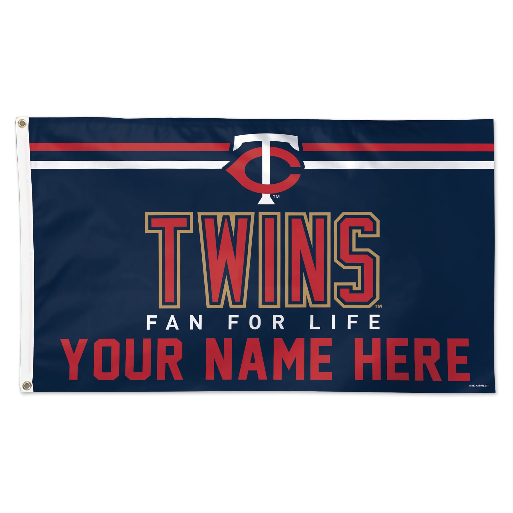 WinCraft Minnesota Twins 3' x 5' One-Sided Deluxe Personalized Flag