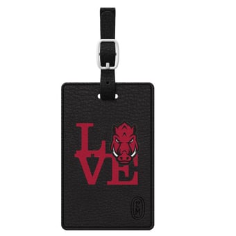 Black Arkansas Razorbacks Love Bag Tag