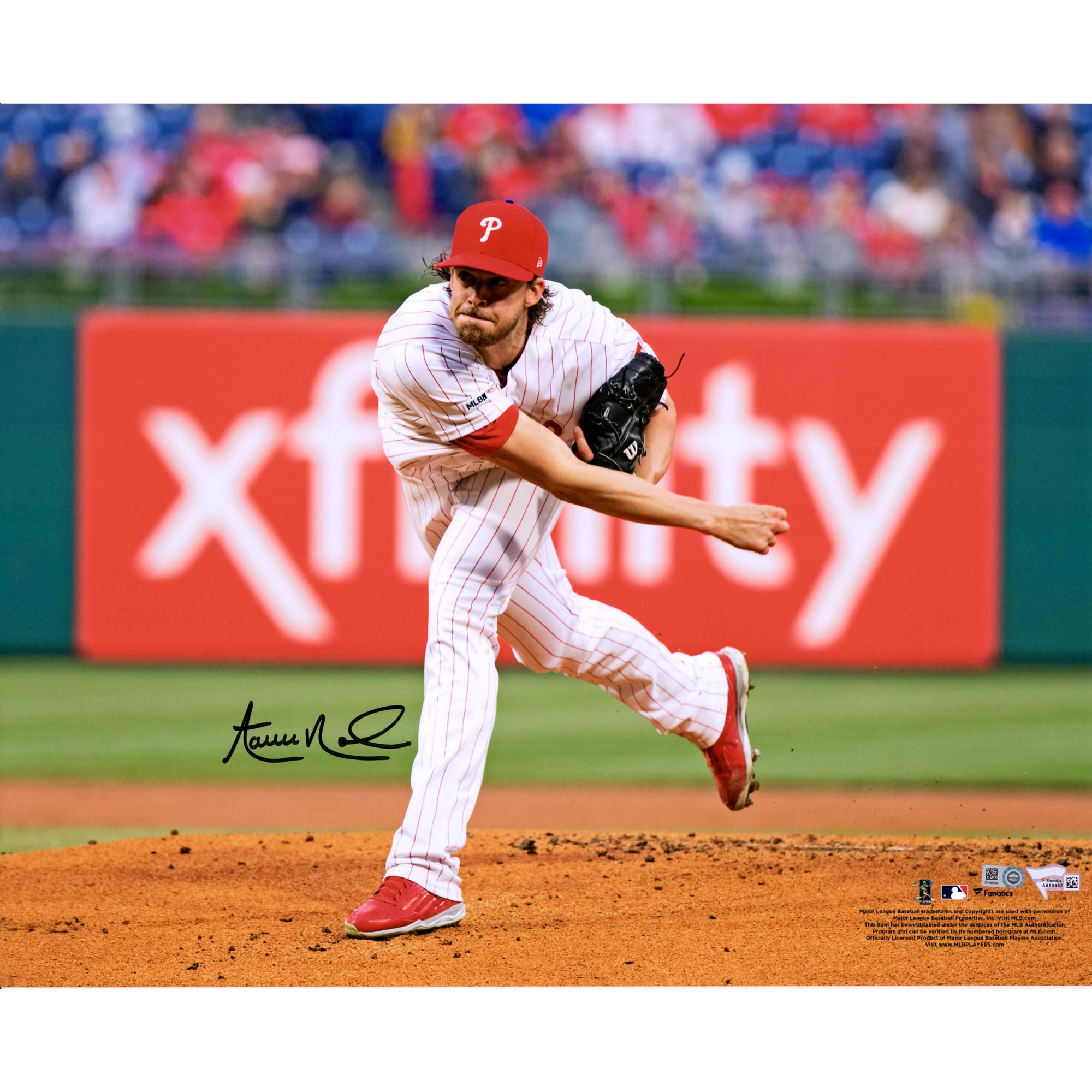 Aaron Nola Philadelphia Phillies Autographed 16" x 20" Throwing Photograph