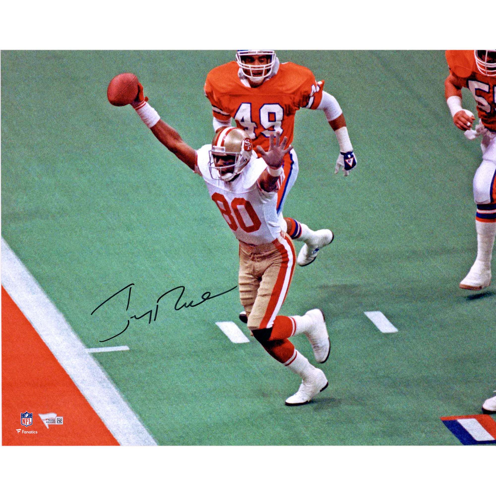 Jerry Rice San Francisco 49ers Autographed 16" x 20" Hands Up Touchdown Photograph