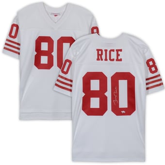 Jerry Rice San Francisco 49ers Autographed White Mitchell & Ness Legacy Jersey
