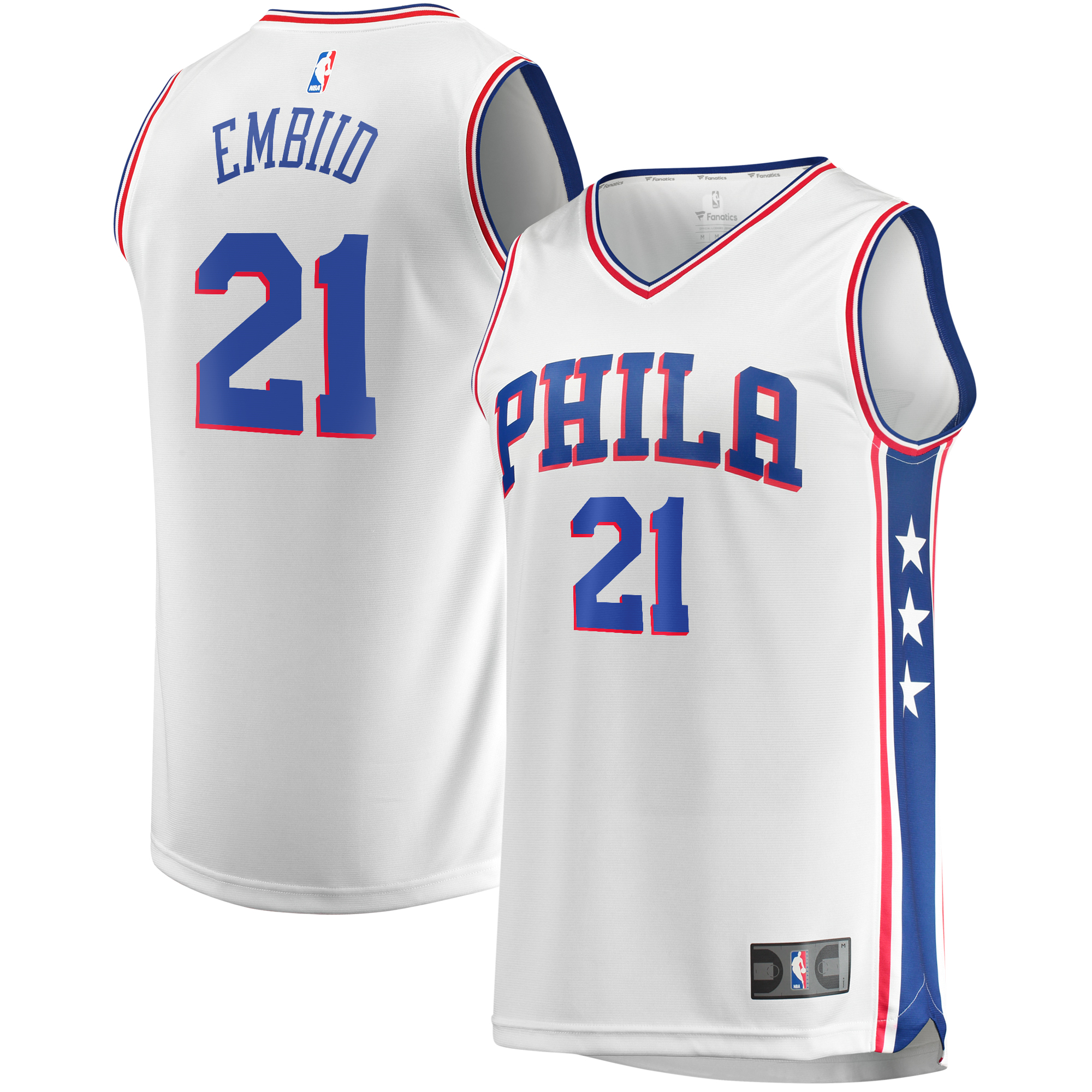 Men's Fanatics Joel Embiid White Philadelphia 76ers Replica Jersey - Association Edition