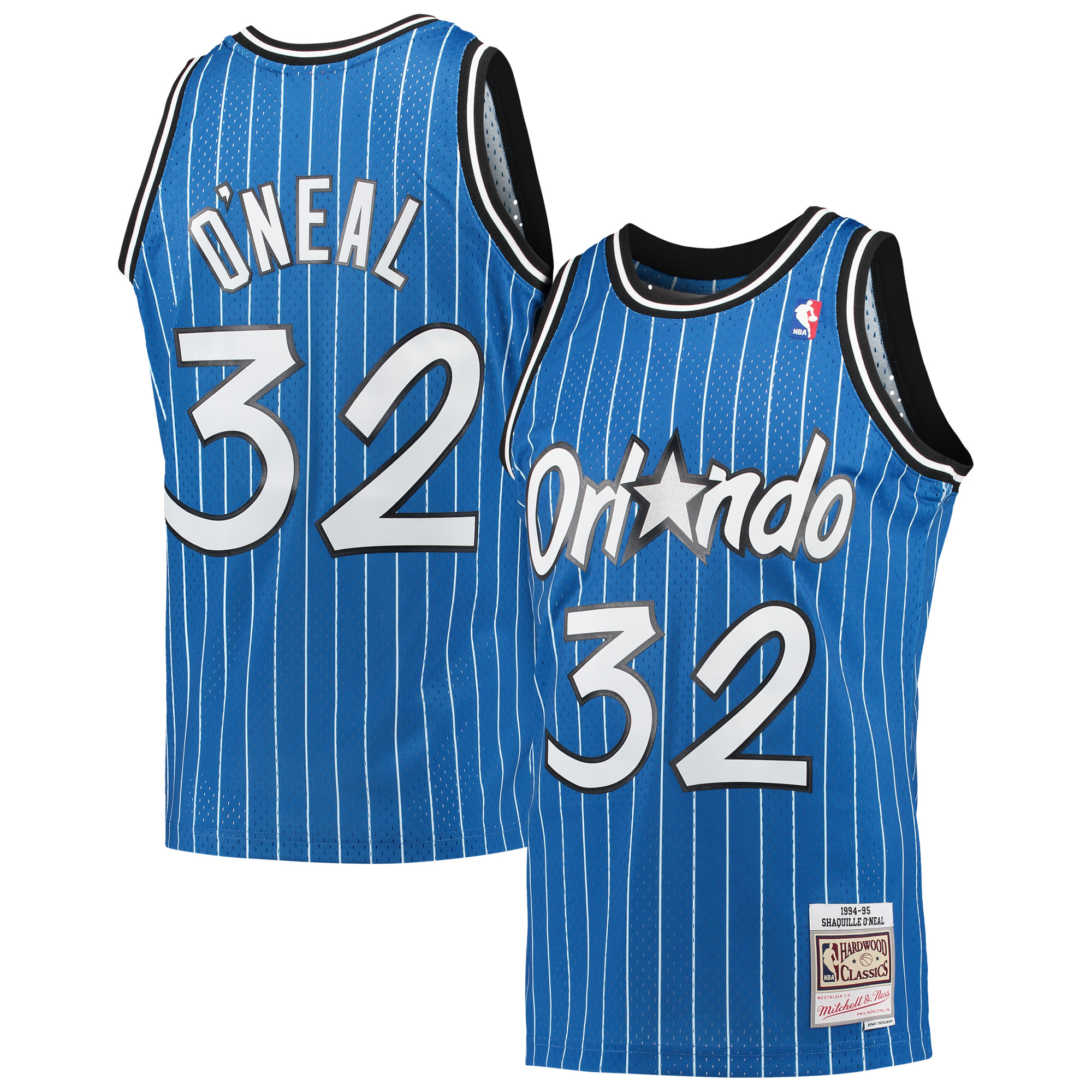 Mitchell & Ness Men's 1994 Orlando Magic Shaquille O'Neal #32 Royal Hardwood Classics Swingman Jersey, Small, Blue