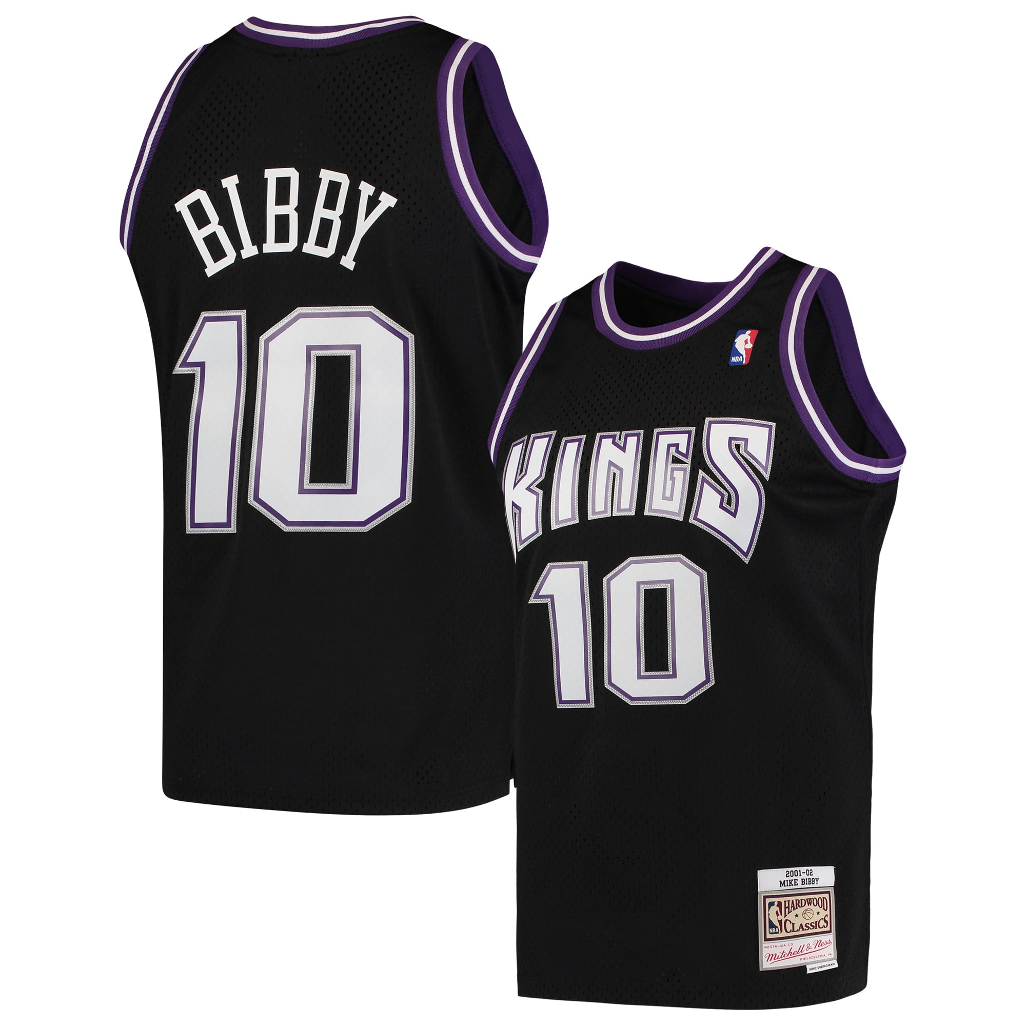 Men's Mitchell & Ness Mike Bibby Black Sacramento Kings Hardwood Classics Swingman Jersey