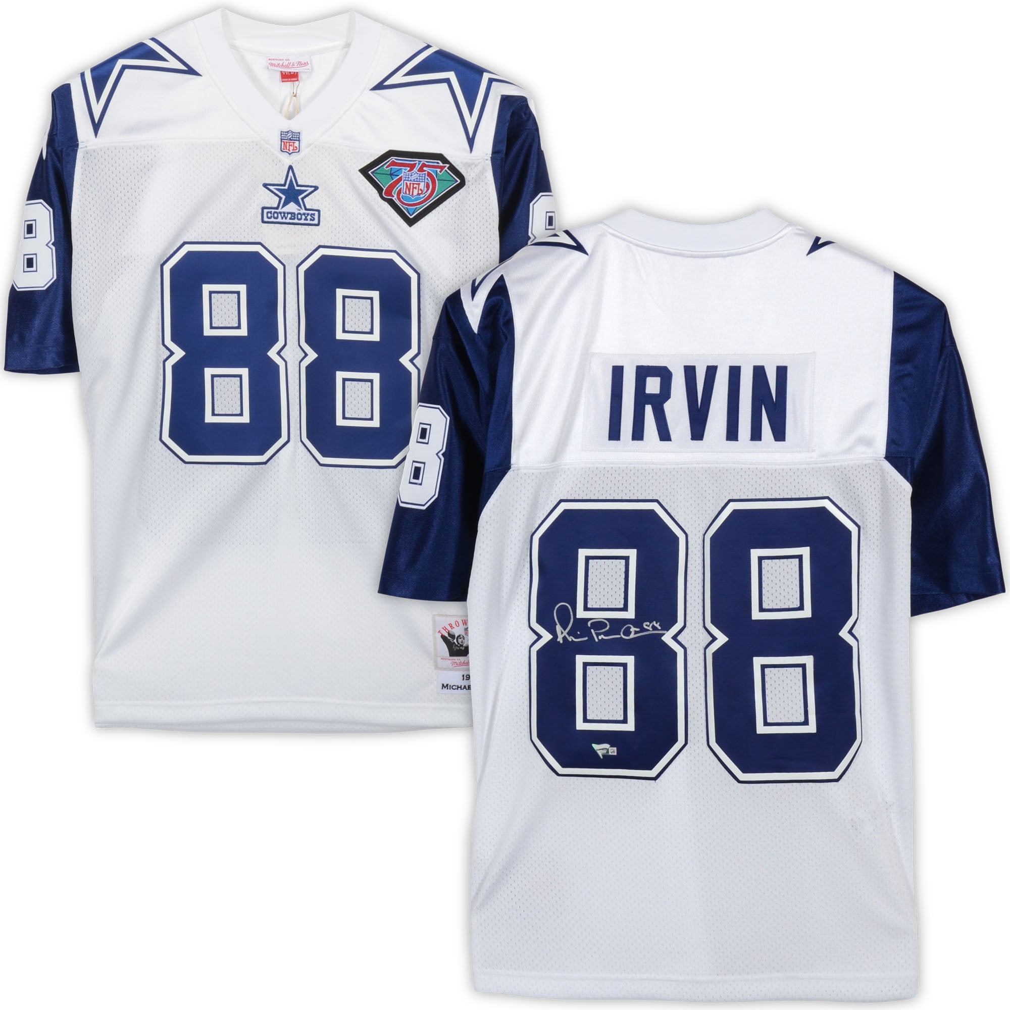 Michael Irvin Dallas Cowboys Autographed Mitchell & Ness White Alternate Authentic Jersey