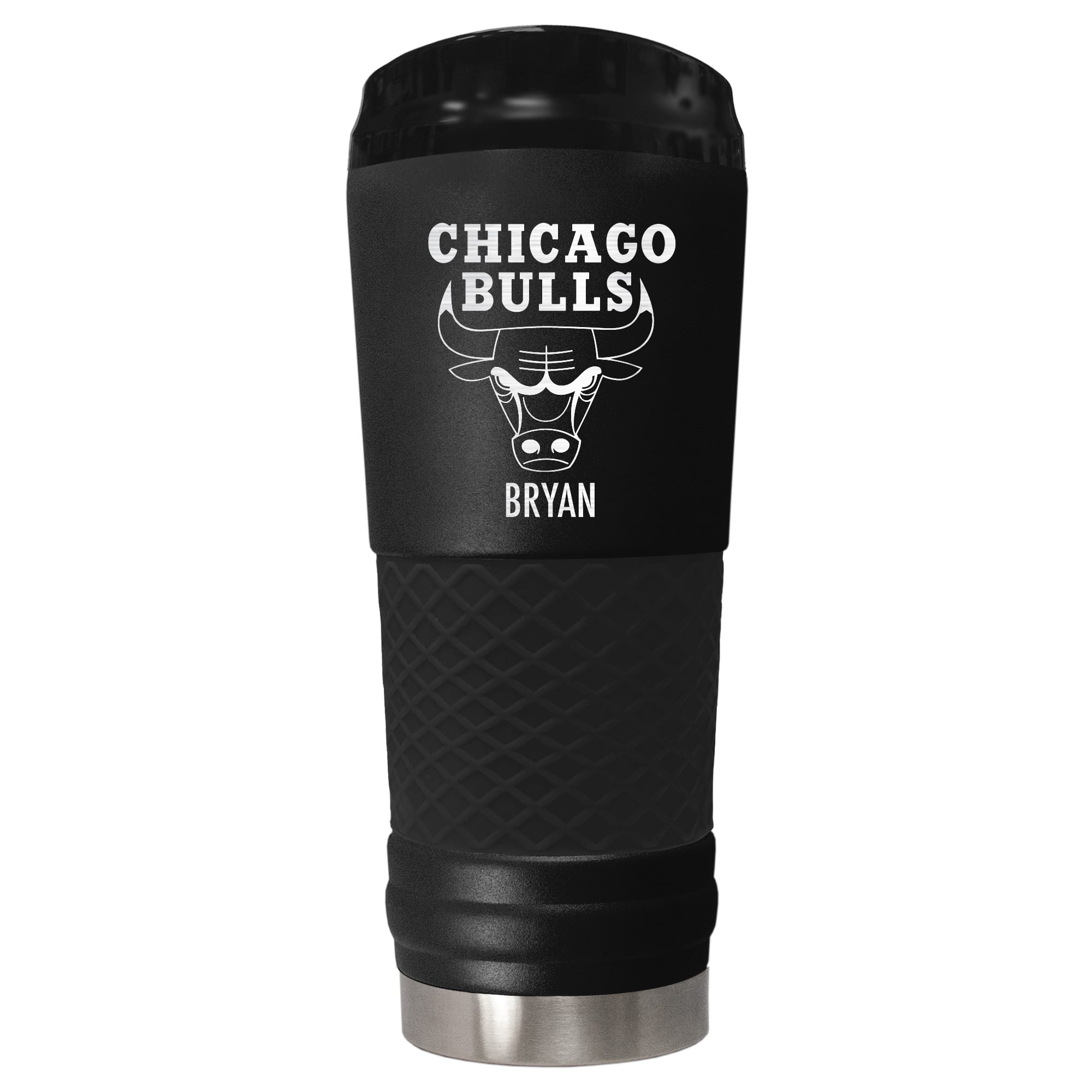 Black Chicago Bulls 24oz. Personalized Stealth Draft Tumbler