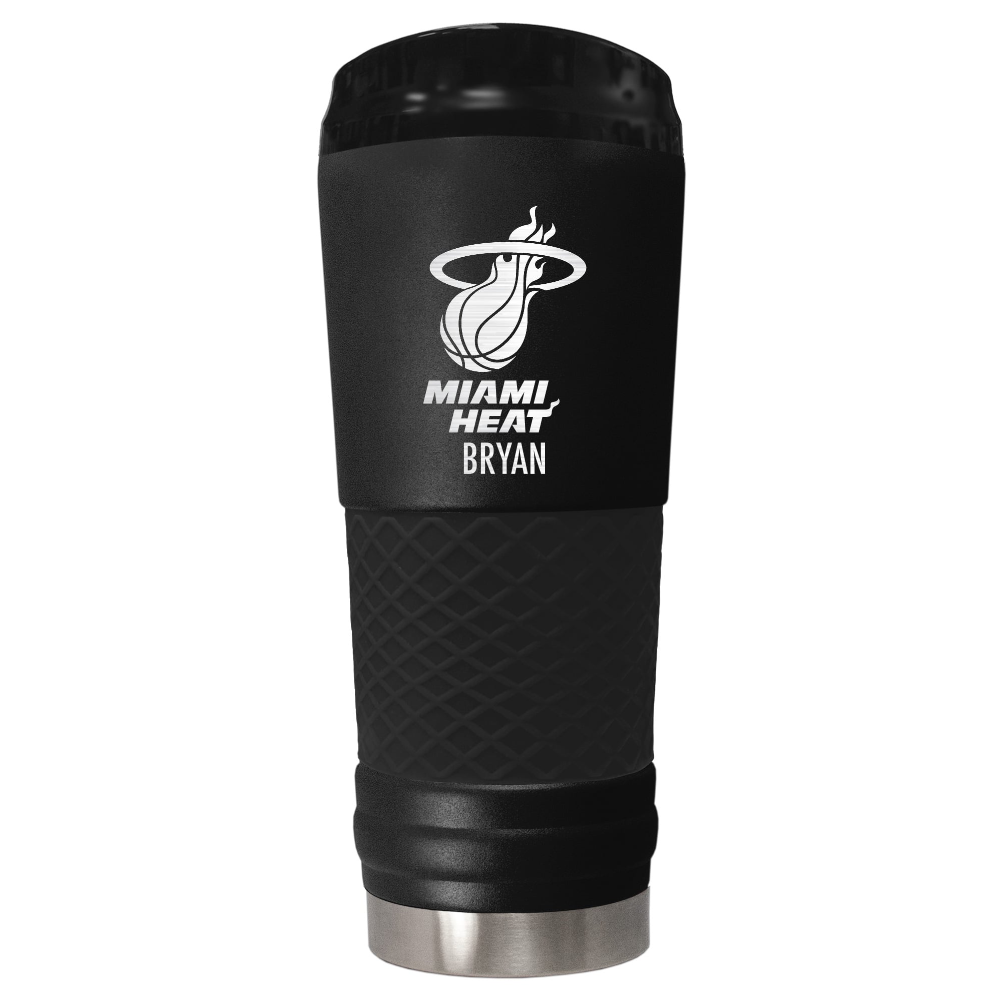 Black Miami Heat 24oz. Personalized Stealth Draft Tumbler