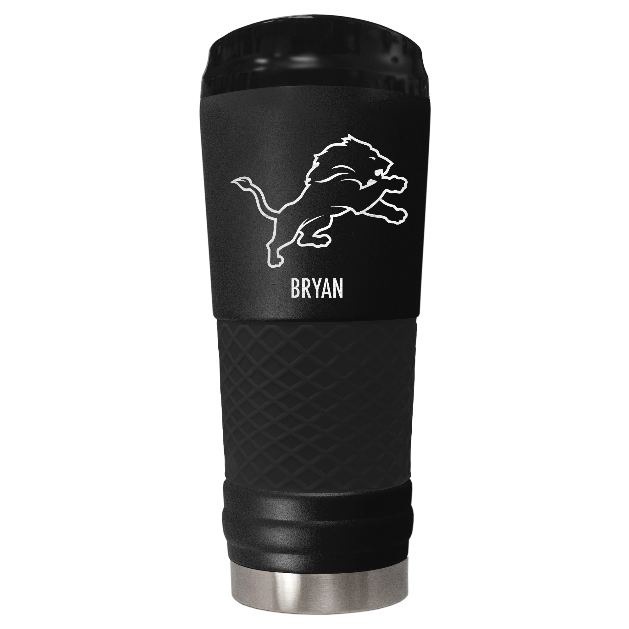 Black Detroit Lions 24oz. Personalized Stealth Draft Tumbler