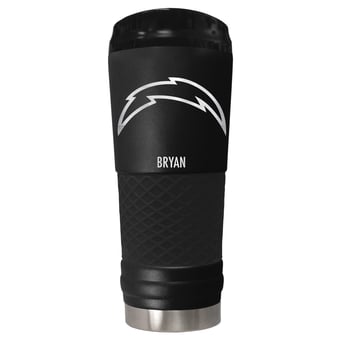 Black Los Angeles Chargers 24oz. Personalized Stealth Draft Tumbler