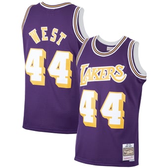 Men's Mitchell & Ness Jerry West Purple Los Angeles Lakers 1971/72 Hardwood Classics Swingman Jersey