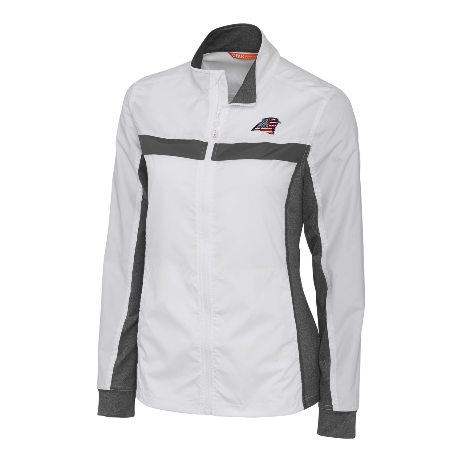 Women's Cutter & Buck White Carolina Panthers Americana Swish Full-Zip Jacket