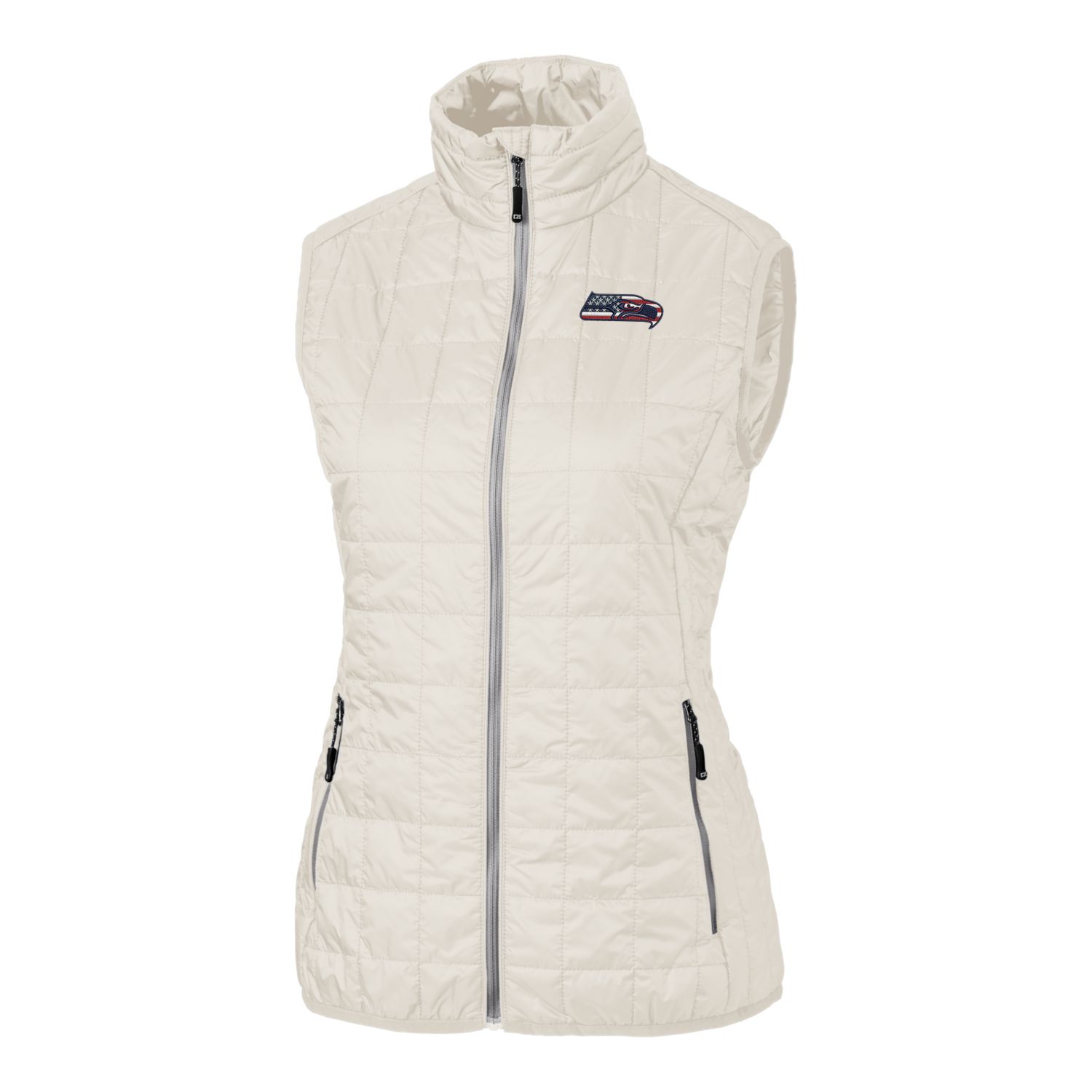 Women's Cutter & Buck White Seattle Seahawks Americana Rainier Full-Zip Vest