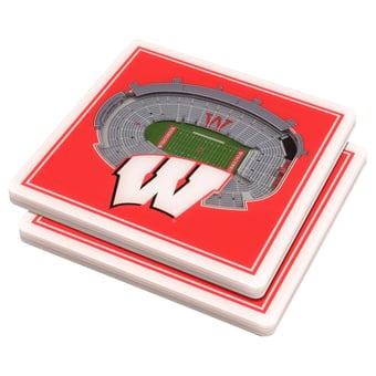 Fanpoint Wisconsin Badgers 3D StadiumView Coasters
