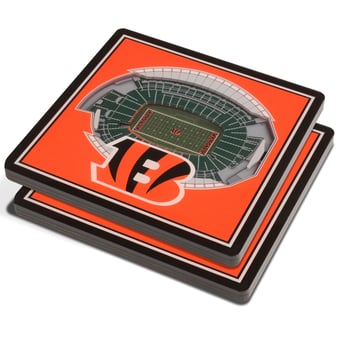 Fanpoint Cincinnati Bengals 3D StadiumView Coasters