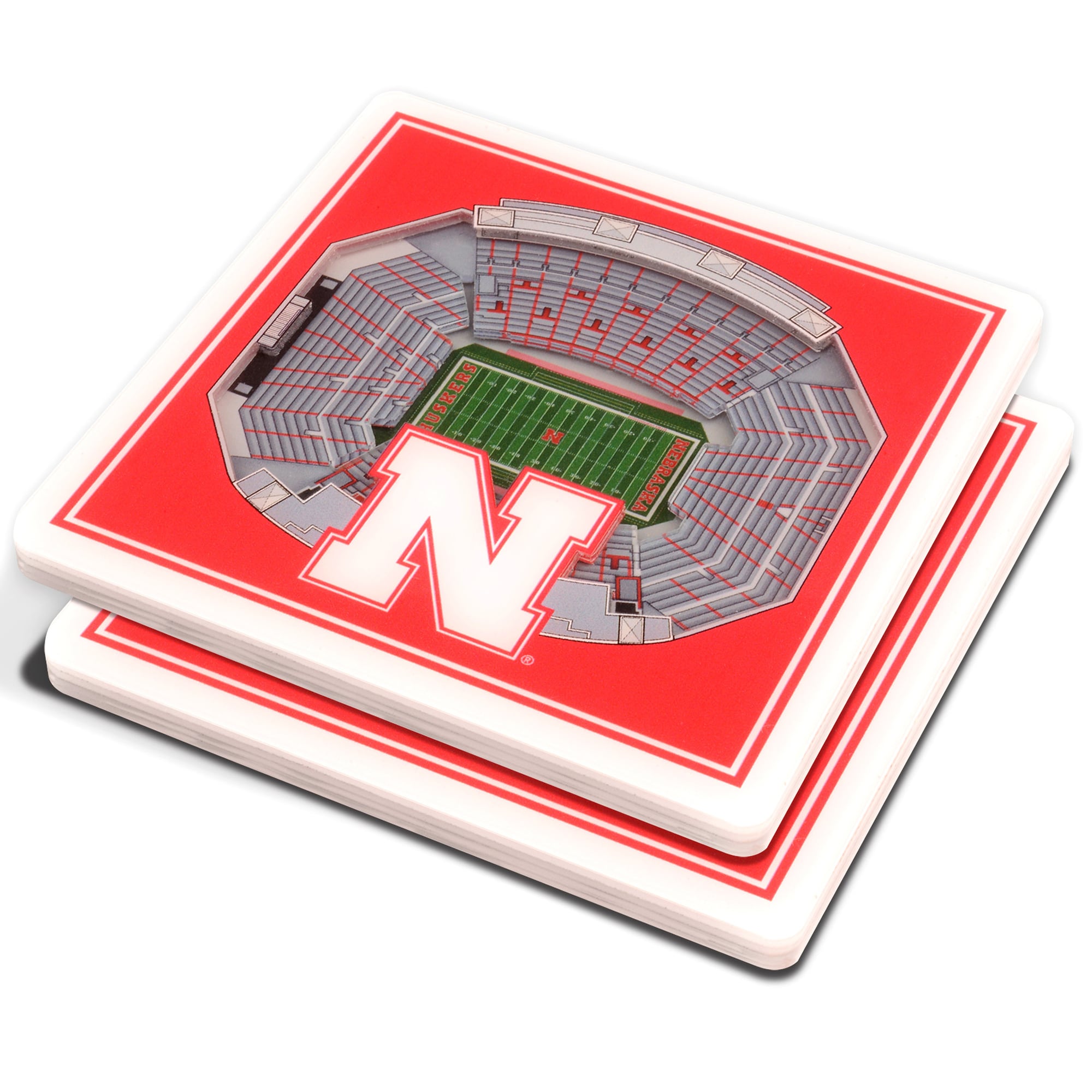 IDNA Nebraska Huskers Red 3D StadiumViews Coasters