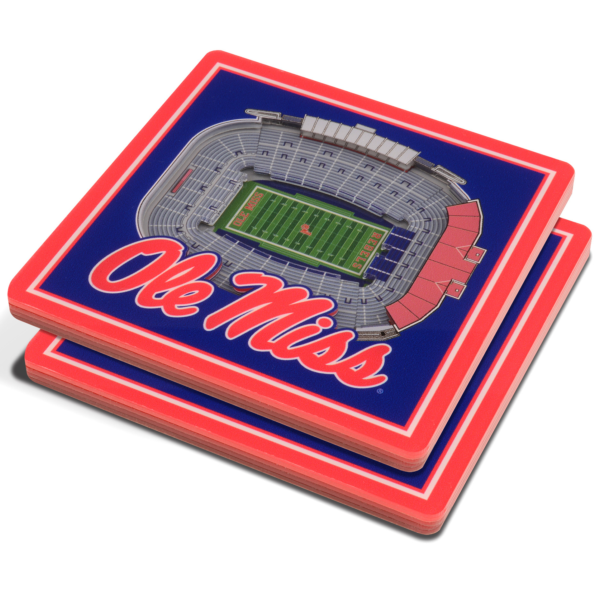 Fanpoint Ole Miss Rebels 3D StadiumView Coasters