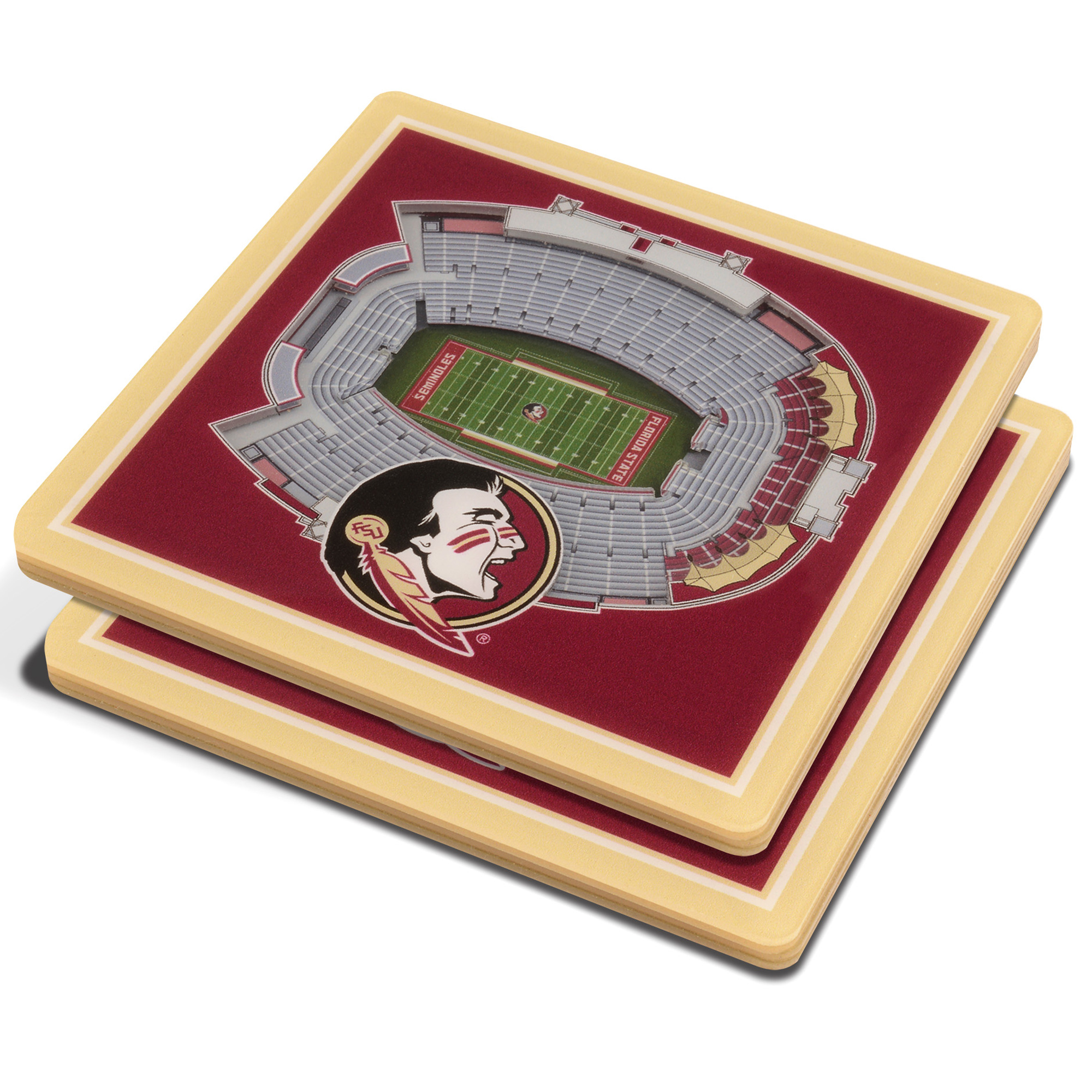 Fanpoint Florida State Seminoles 3D StadiumView Coasters