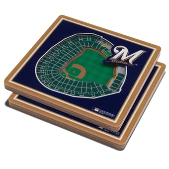 Fanpoint Milwaukee Brewers 3D StadiumView Coasters