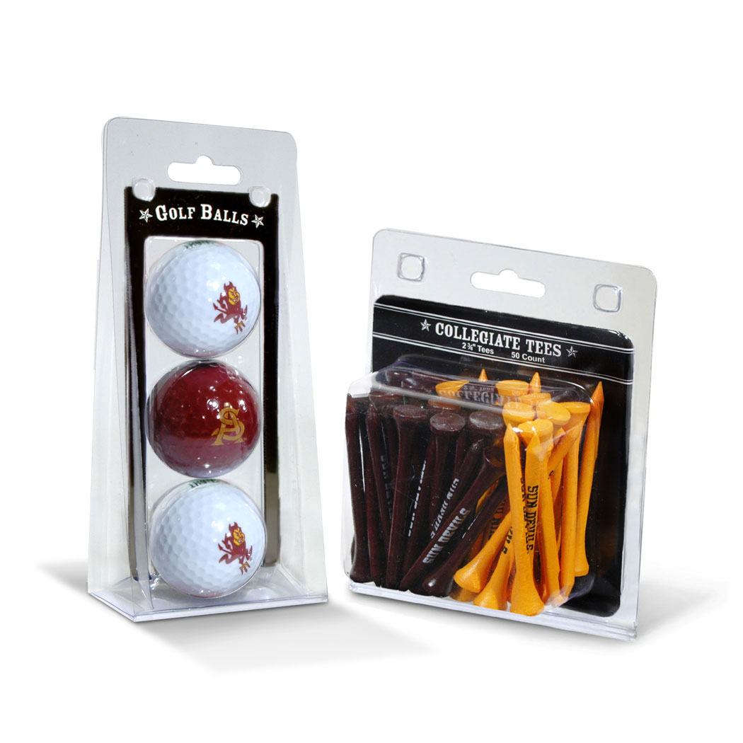 Arizona State Sun Devils 3-Golf Ball & 50-Golf Tee Set Arizona State Sun Devils 3-Golf Ball & 50-Golf Tee Set