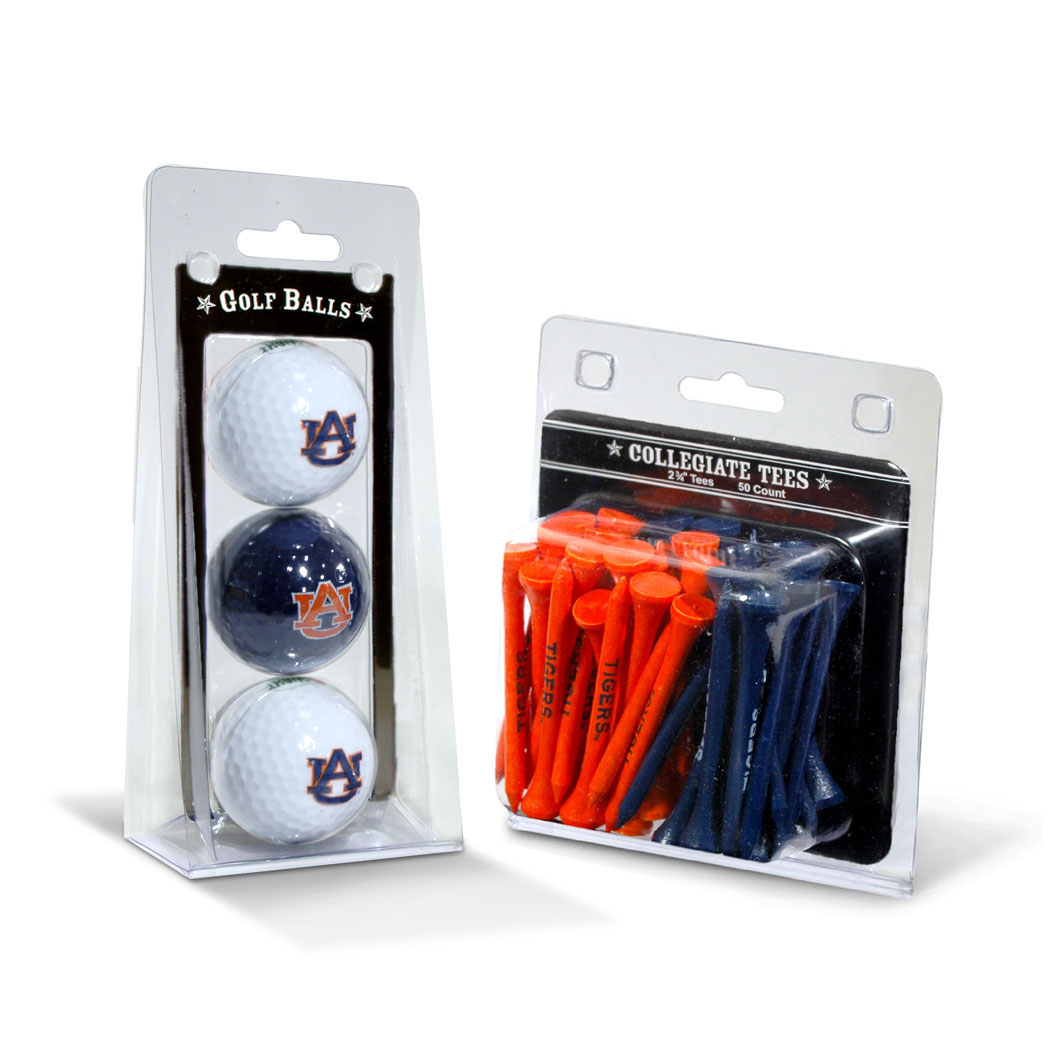 Auburn Tigers 3-Golf Ball & 50-Golf Tee Set Auburn Tigers 3-Golf Ball & 50-Golf Tee Set
