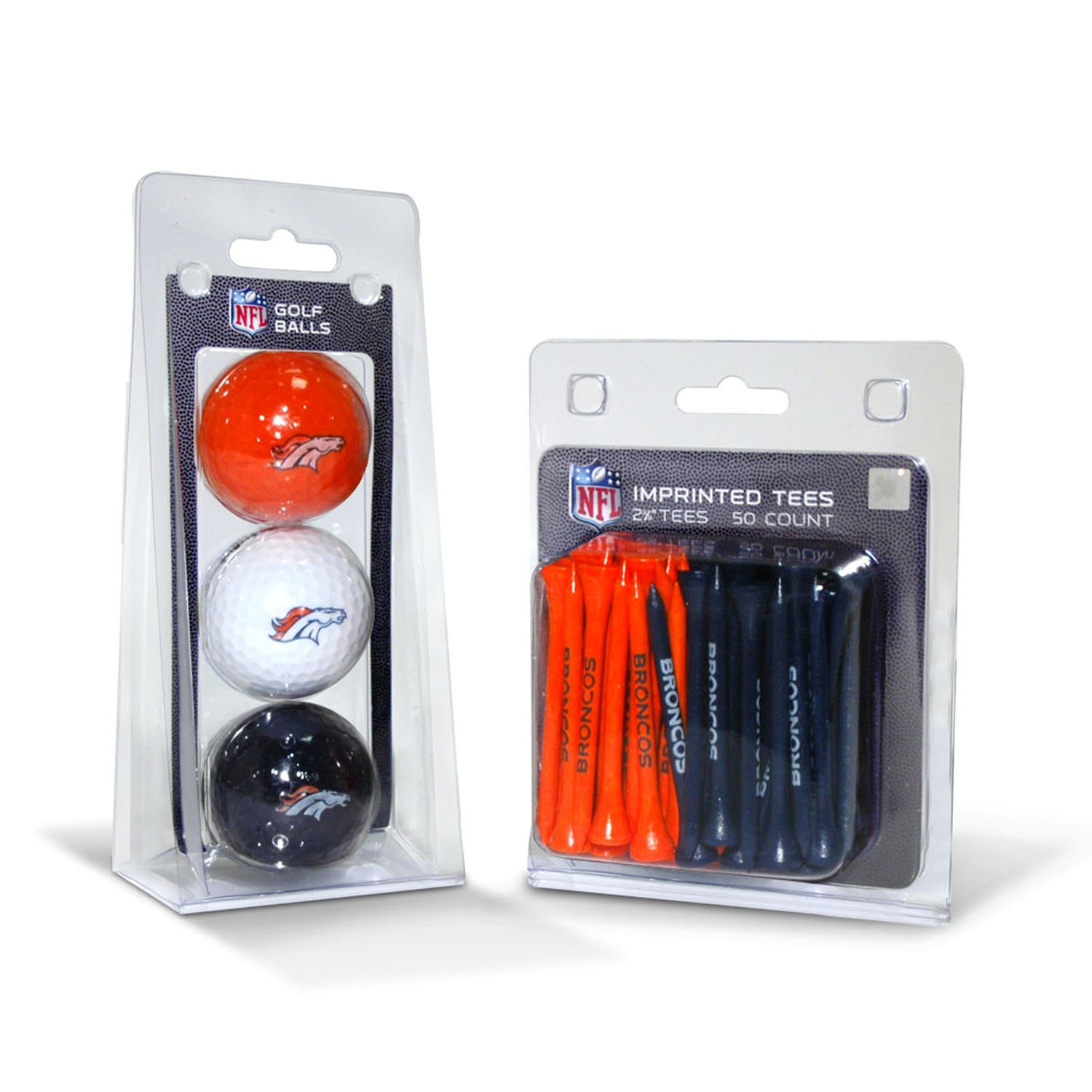 Denver Broncos 3-Golf Ball & 50-Golf Tee Set