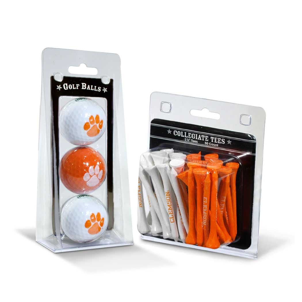 Clemson Tigers 3-Golf Ball & 50-Golf Tee Set