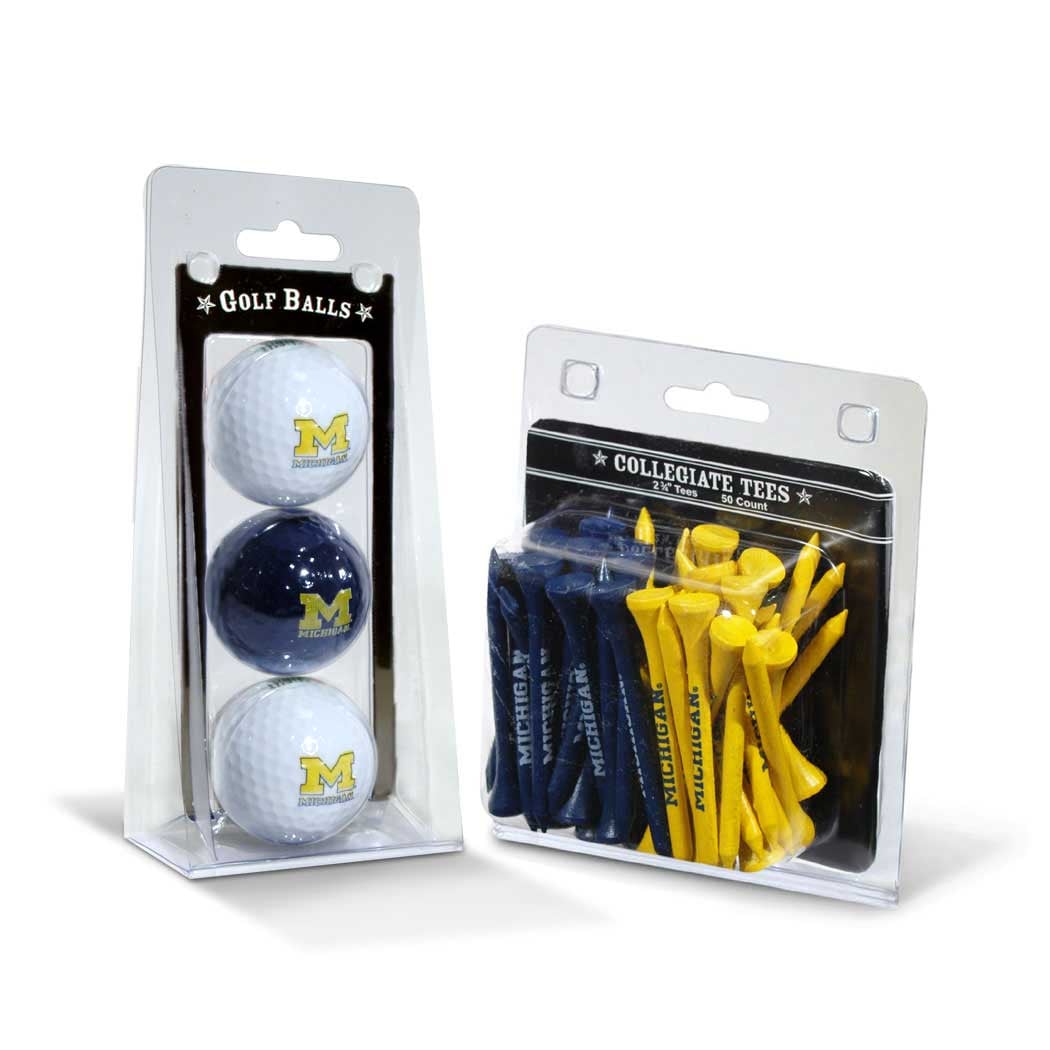 Michigan Wolverines 3-Golf Ball & 50-Golf Tee Set