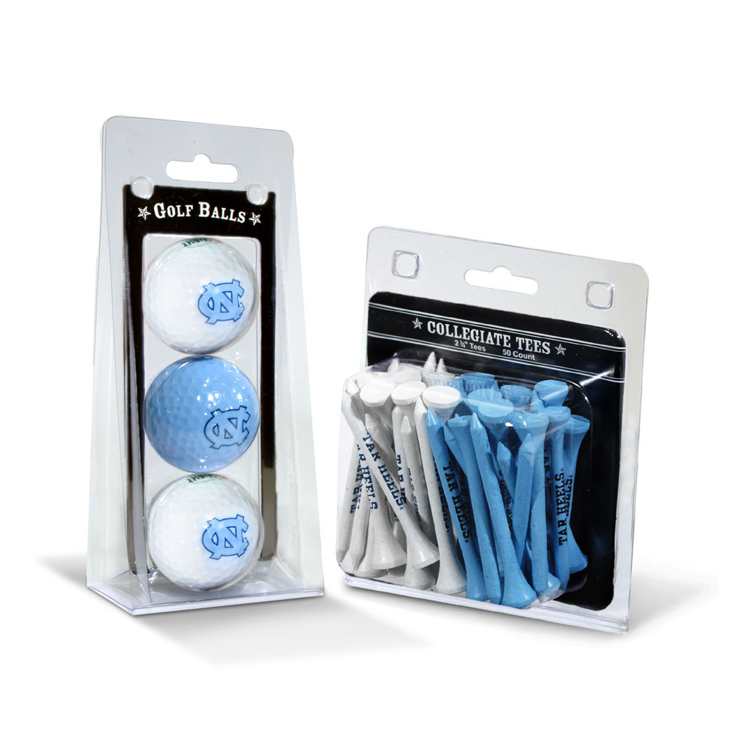 North Carolina Tar Heels 3-Golf Ball & 50-Golf Tee Set