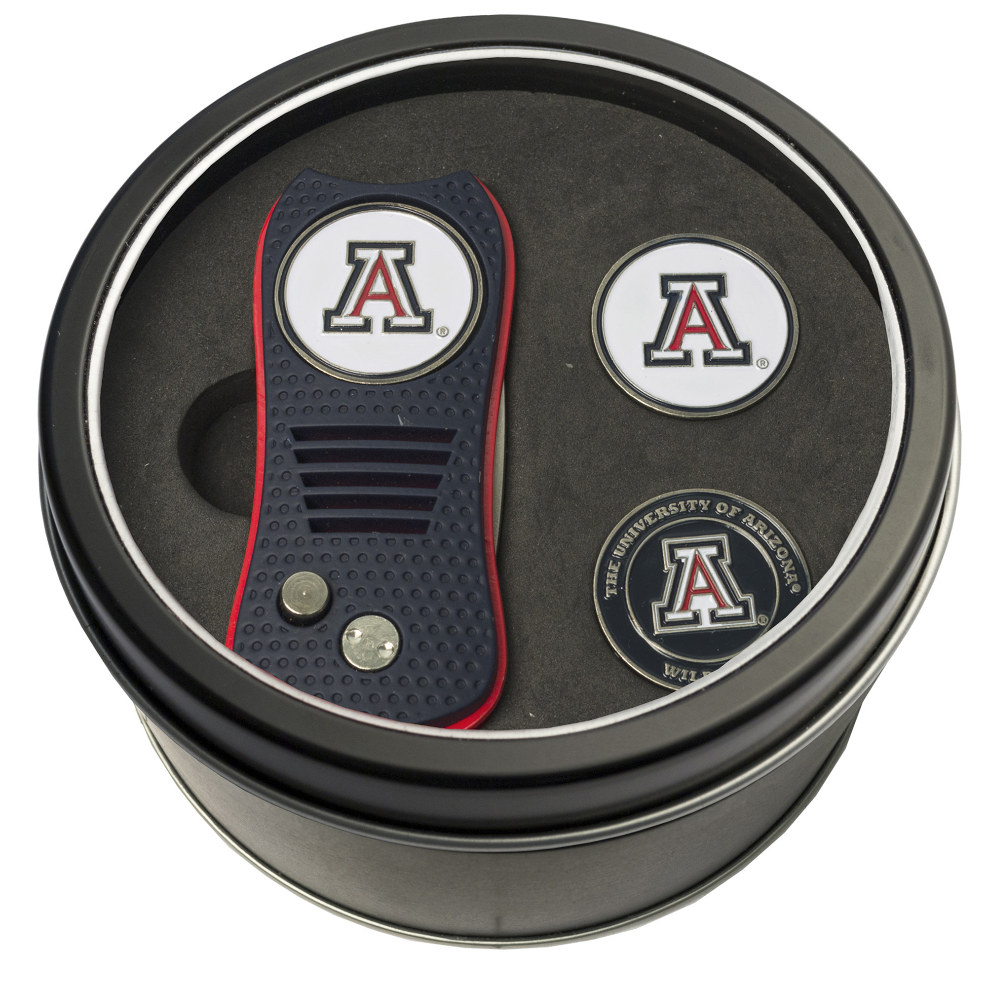 Arizona Wildcats Divot Tool & Ball Markers Personalized Tin Gift Set Arizona Wildcats Divot Tool & Ball Markers Personalized Tin Gift Set