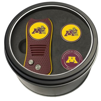 Minnesota Golden Gophers Divot Tool & Ball Markers Personalized Tin Gift Set