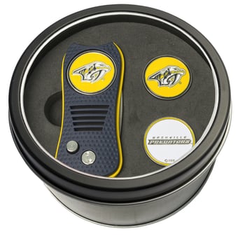 Nashville Predators Divot Tool & Ball Markers Personalized Tin Gift Set