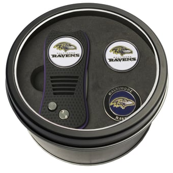 Baltimore Ravens Divot Tool & Ball Markers Personalized Tin Gift Set
