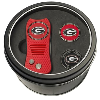 Georgia Bulldogs Divot Tool & Ball Markers Personalized Tin Gift Set
