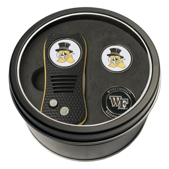Wake Forest Demon Deacons Divot Tool & Ball Markers Personalized Tin Gift Set