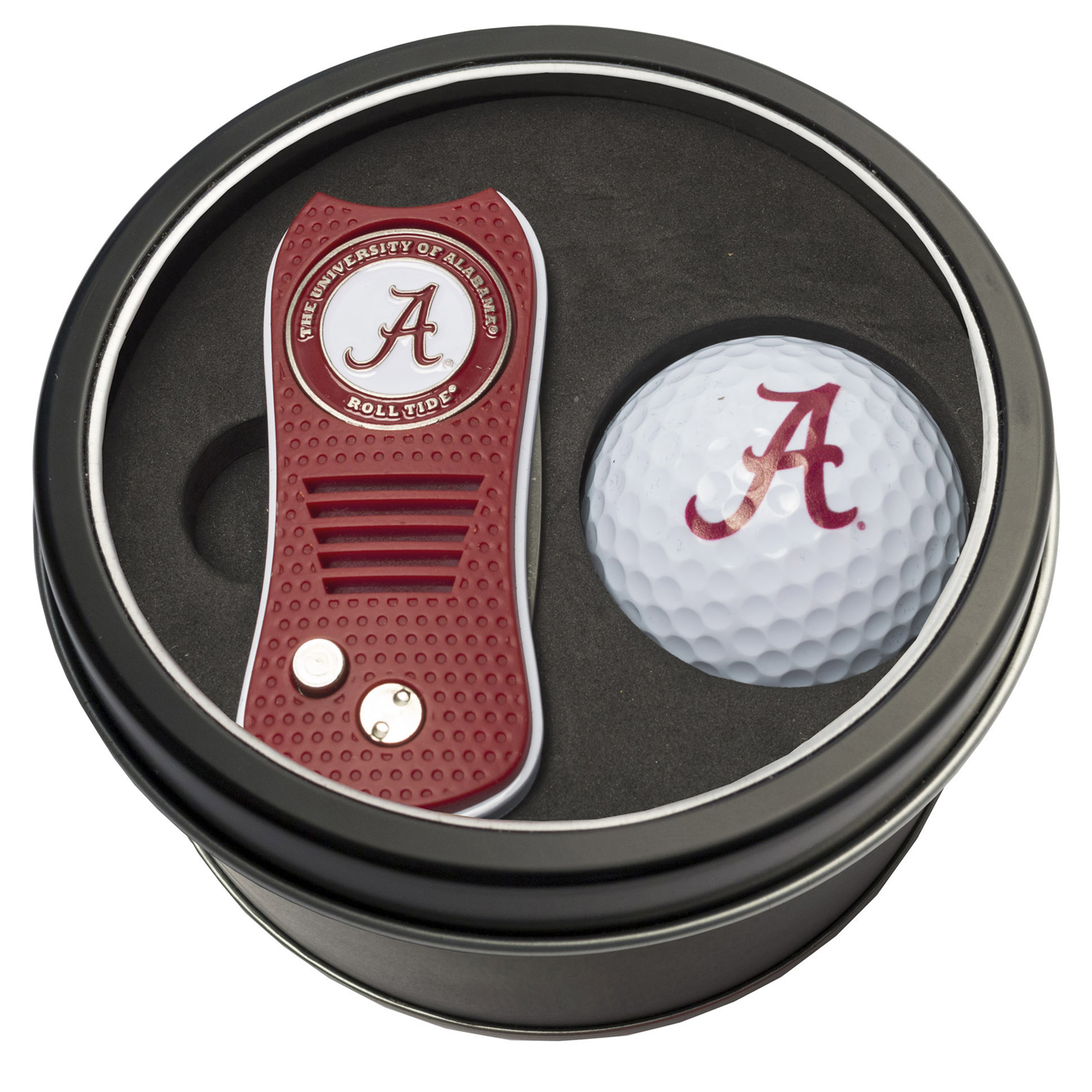 Alabama Crimson Tide Divot Tool & Golf Ball Personalized Tin Gift Set Alabama Crimson Tide Divot Tool & Golf Ball Personalized Tin Gift Set