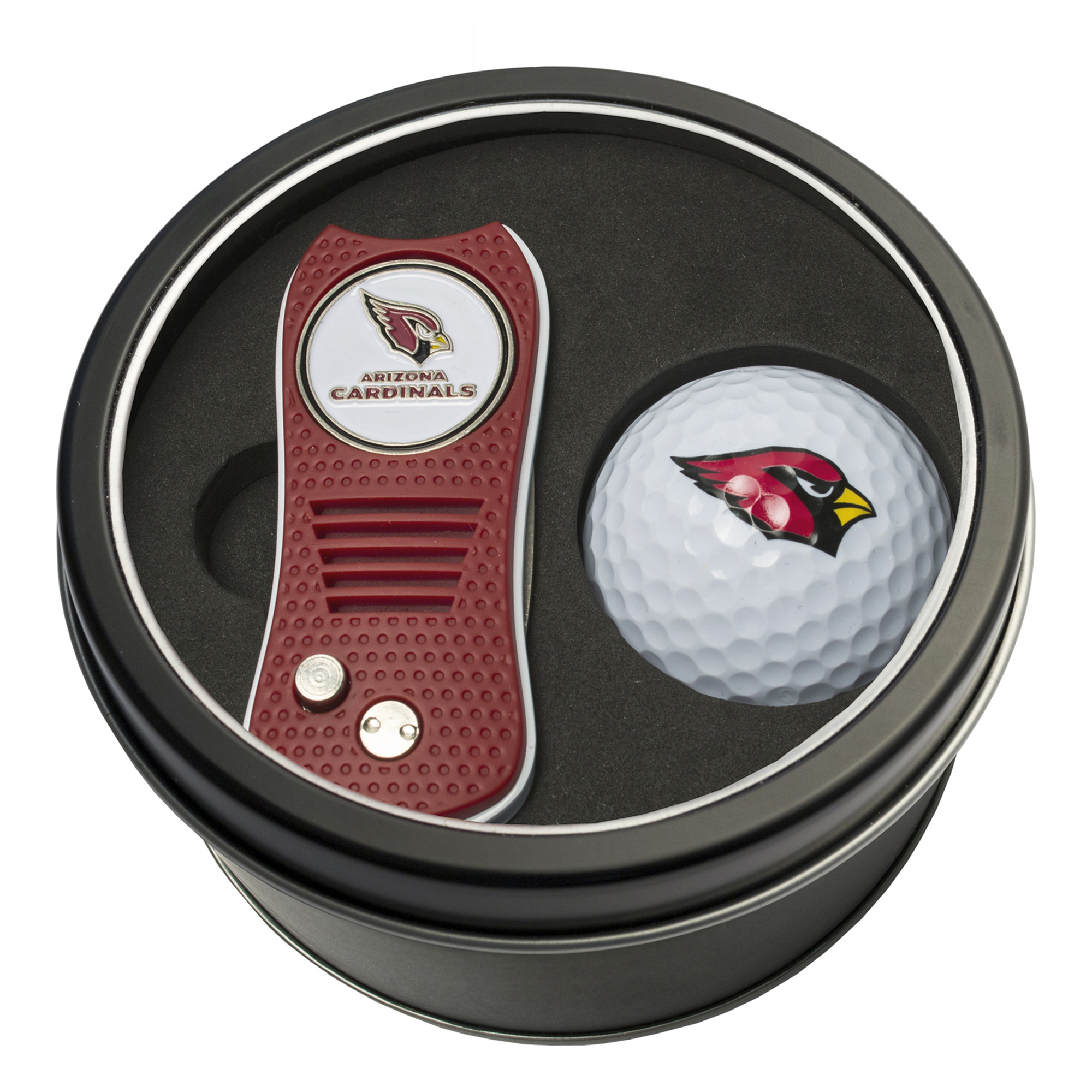 Arizona Cardinals Divot Tool & Golf Ball Personalized Tin Gift Set Arizona Cardinals Divot Tool & Golf Ball Personalized Tin Gift Set