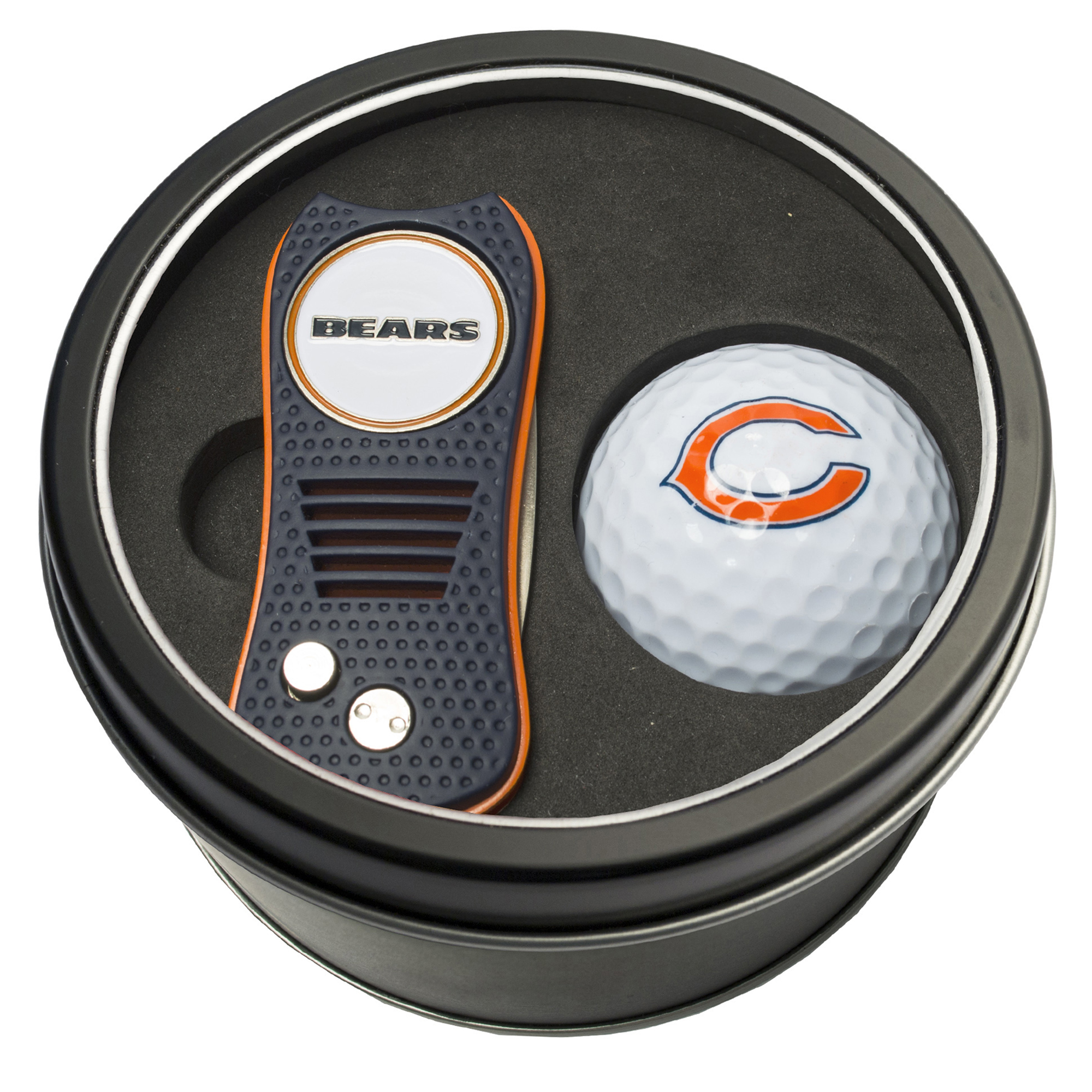 Chicago Bears Divot Tool & Golf Ball Personalized Tin Gift Set Chicago Bears Divot Tool & Golf Ball Personalized Tin Gift Set