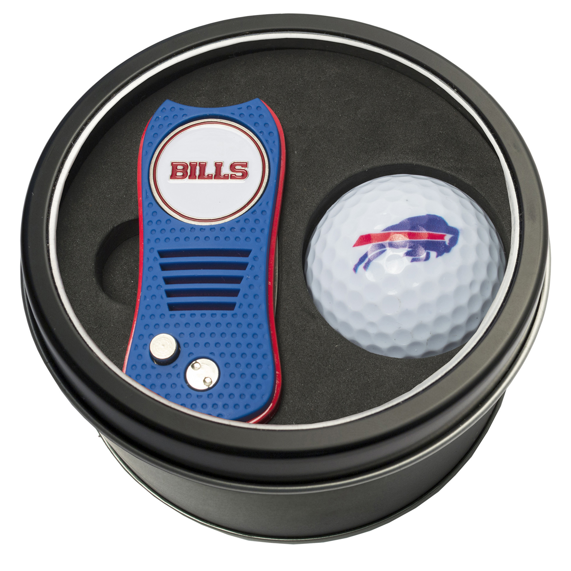 Buffalo Bills Divot Tool & Golf Ball Personalized Tin Gift Set Buffalo Bills Divot Tool & Golf Ball Personalized Tin Gift Set