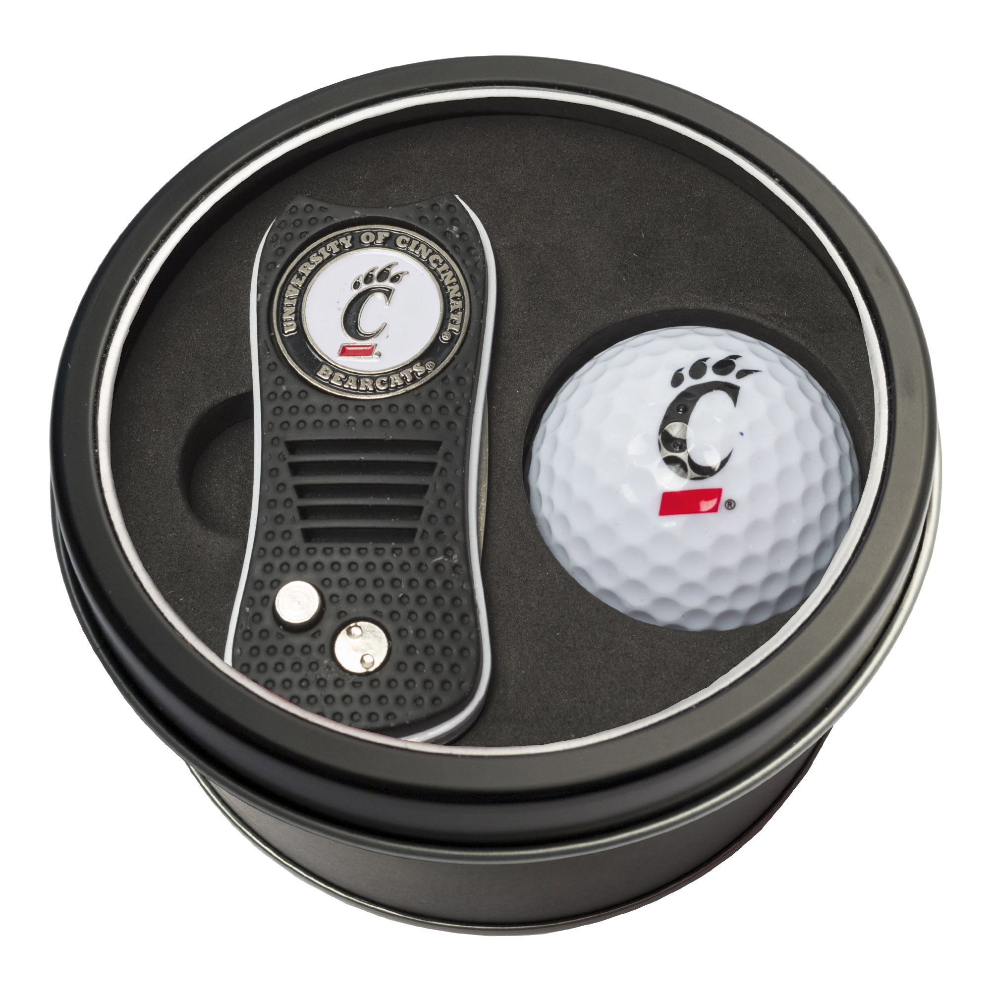 Cincinnati Bearcats Divot Tool & Golf Ball Personalized Tin Gift Set Cincinnati Bearcats Divot Tool & Golf Ball Personalized Tin Gift Set