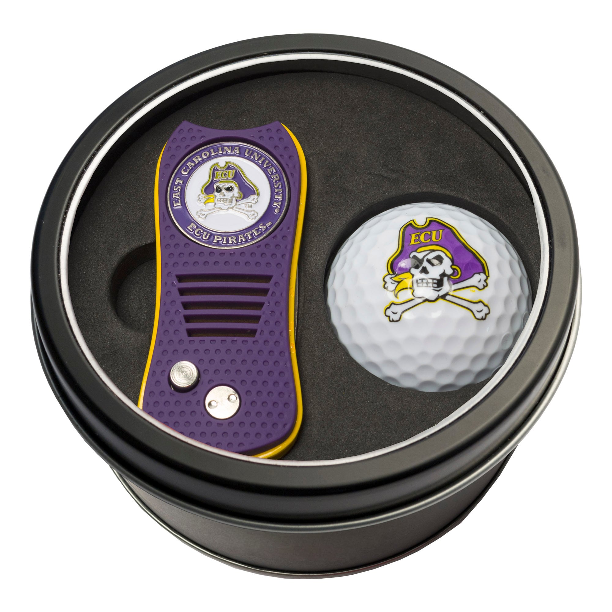ECU Pirates Divot Tool & Golf Ball Personalized Tin Gift Set